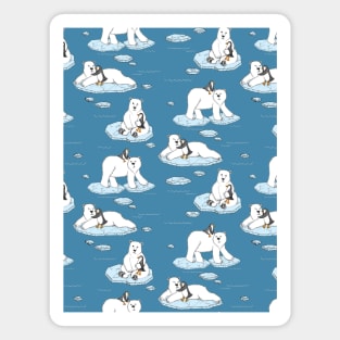 Polar Bear Loves Penguin Magnet